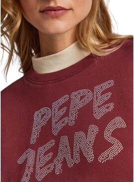 Felpa Pepe Jeans Bailey Bordeaux per Donna