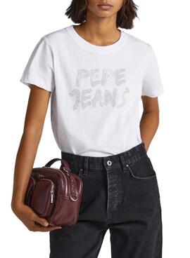 T-Shirt Pepe Jeans Bria Bianco per Donna