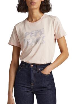 T-Shirt Pepe Jeans Bria Rosa per Donna