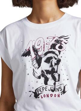 T-Shirt Pepe Jeans Bianca Bianco per Donna