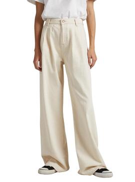 Pantaloni Jeans Pepe Jeans Cecilia Beige Donna