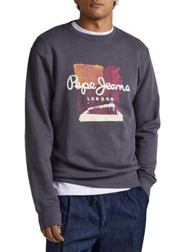 Felpa Pepe Jeans Melbourne Grigio per Uomo