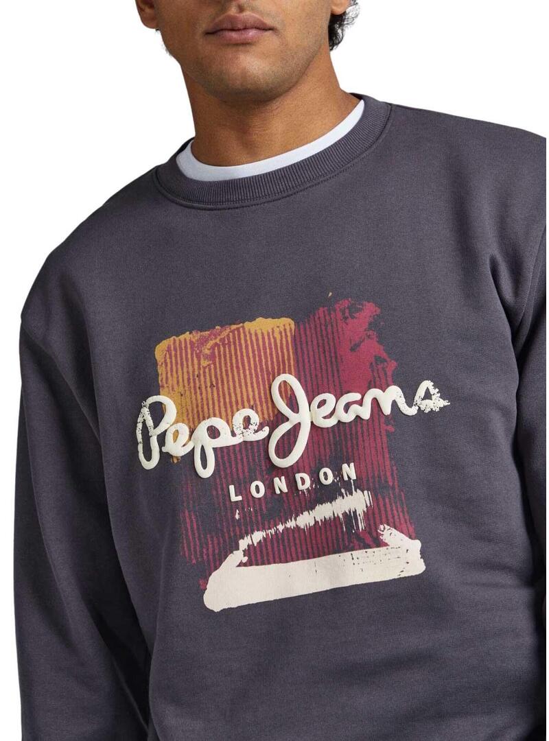 Felpa Pepe Jeans Melbourne Grigio per Uomo