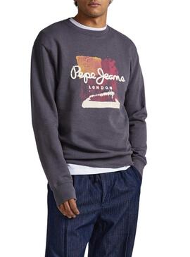 Felpa Pepe Jeans Melbourne Grigio per Uomo