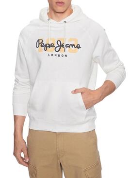 Felpa Pepe Jeans Meier Hoodie Bianco Uomo