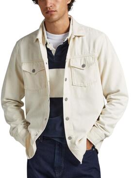 Overshirt Pepe Jeans Dave Natural Beige Uomo