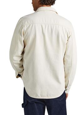 Overshirt Pepe Jeans Dave Natural Beige Uomo