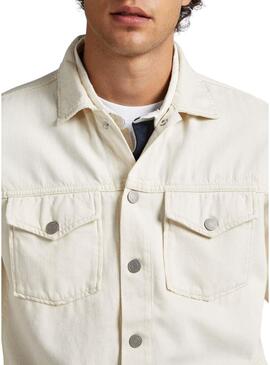 Overshirt Pepe Jeans Dave Natural Beige Uomo