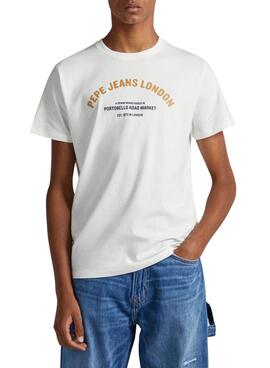 T-Shirt Pepe Jeans Waddon Bianco per Uomo