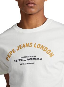 T-Shirt Pepe Jeans Waddon Bianco per Uomo