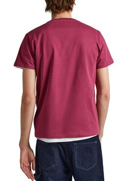 T-Shirt Pepe Jeans Waddon Rosso per Uomo