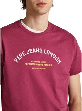 T-Shirt Pepe Jeans Waddon Rosso per Uomo