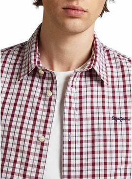 Camicia Pepe Jeans Cunningham Rosso per Uomo