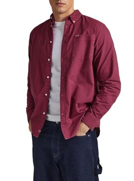 Camicia Pepe Jeans Fabio Rosso per Uomo