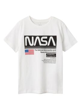 T-Shirt Name It Jacues Nasa Bianco per Bambino
