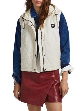 Gilet Pepe Jeans Nina Bianco per Donna