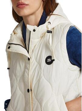 Gilet Pepe Jeans Nina Bianco per Donna