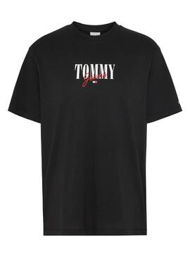 T-Shirt Tommy Jeans Essential Logo 1 Nero Donna