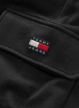 Pantaloni Tommy Jeans Badge Cargo Nero Uomo