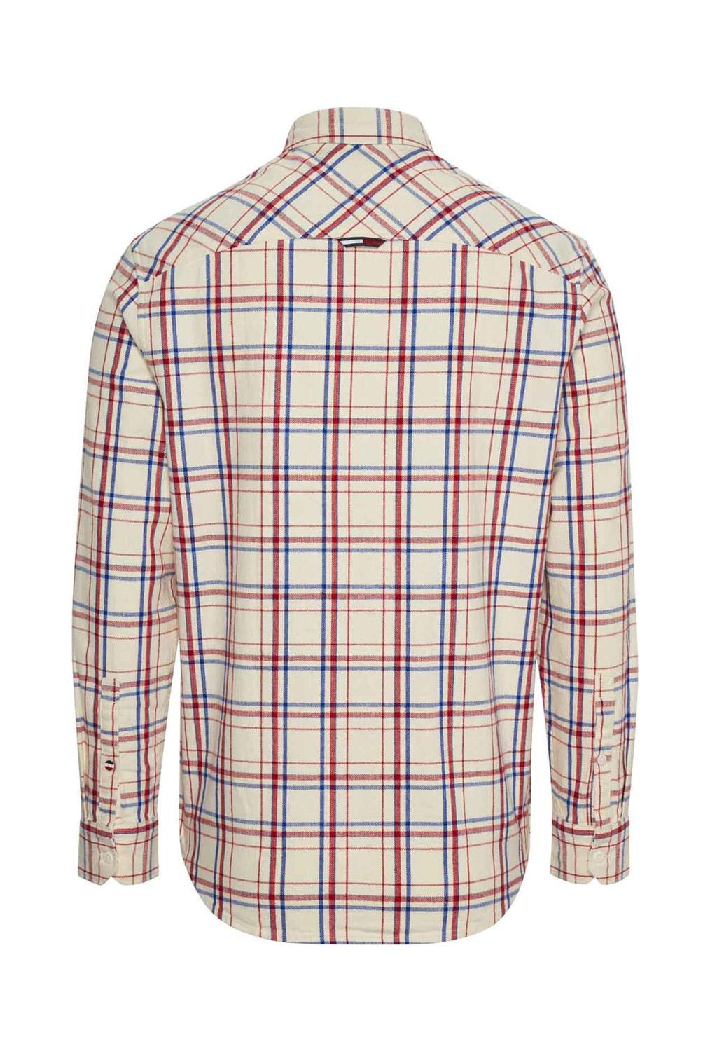 Camicia Tommy Jeans Check Pocket Beige Uomo