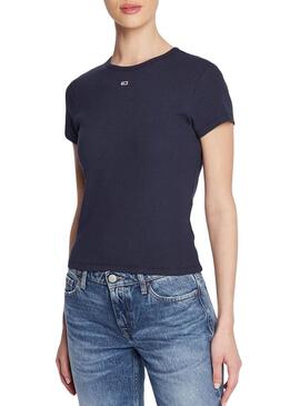 T-Shirt Tommy Jeans Essential Blu Navy per Donna