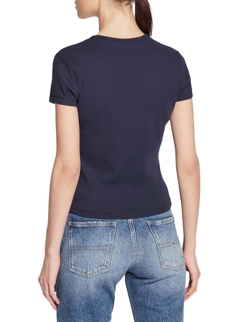 T-Shirt Tommy Jeans Essential Blu Navy per Donna