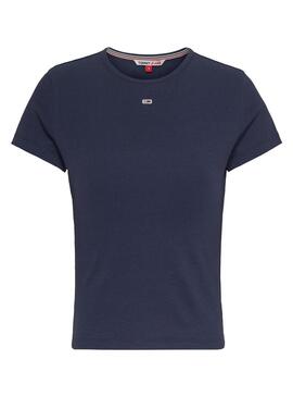 T-Shirt Tommy Jeans Essential Blu Navy per Donna