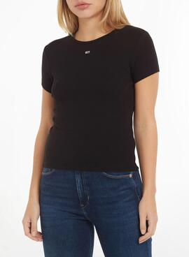 T-Shirt Tommy Jeans Essential Nero per Donna