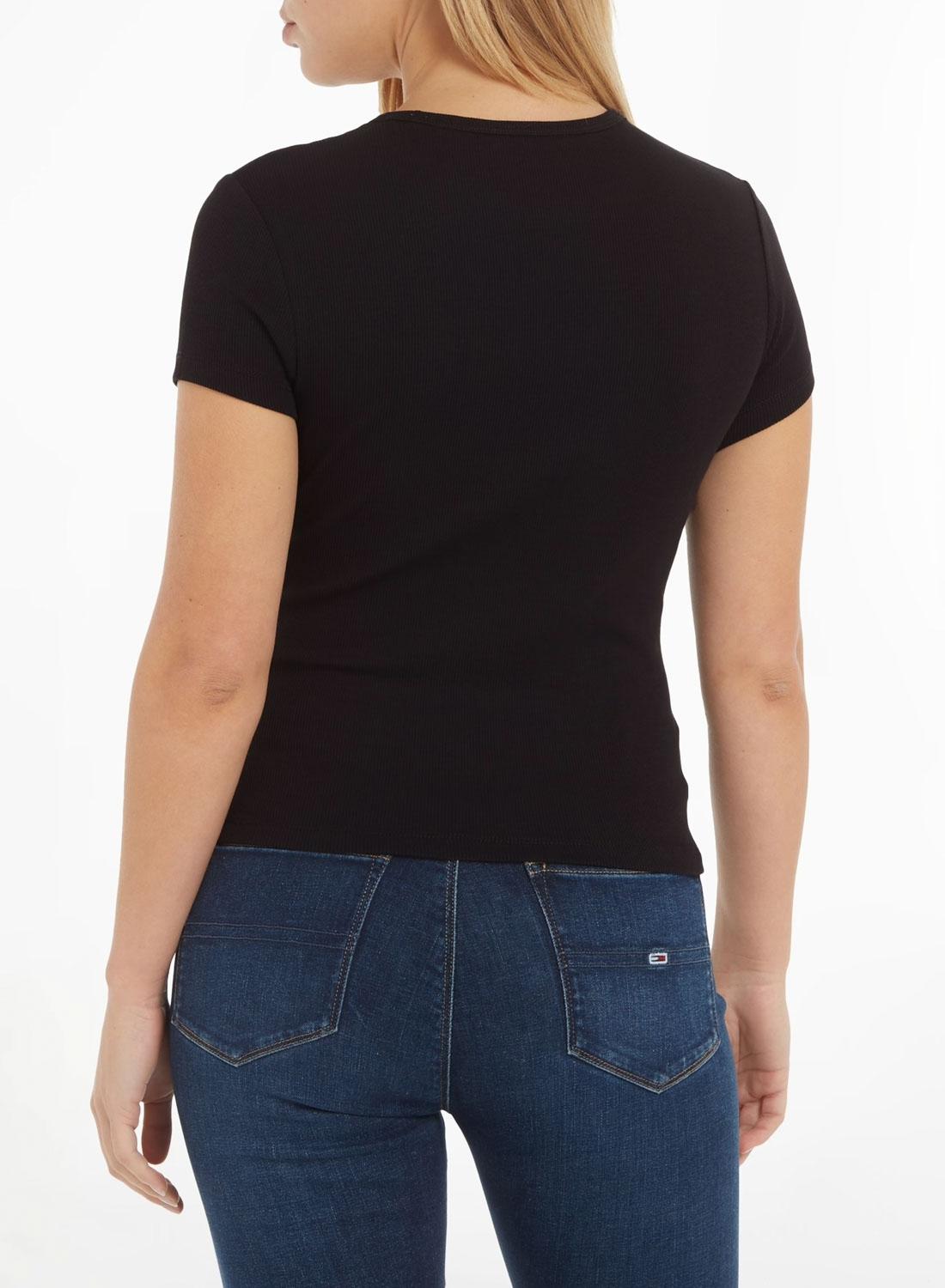T-Shirt Tommy Jeans Essential Nero per Donna