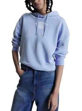 Felpa Tommy Jeans Relaxed Essential Blu Donna