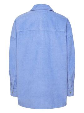 Overshirt Tommy Jeans Pop Cord Blu Donna