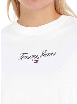 T-Shirt Tommy Jeans Essential Bianco per Donna