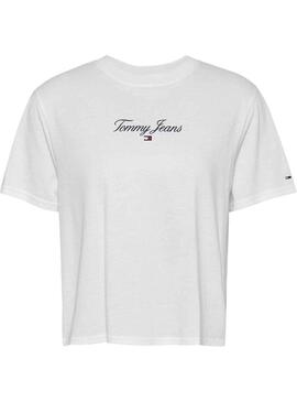 T-Shirt Tommy Jeans Essential Bianco per Donna