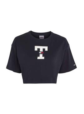 T-Shirt Tommy Jeans Modern Prep Nero per Donna