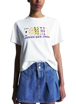 T-Shirt Tommy Jeans Classic Luxe 2 Bianco Donna