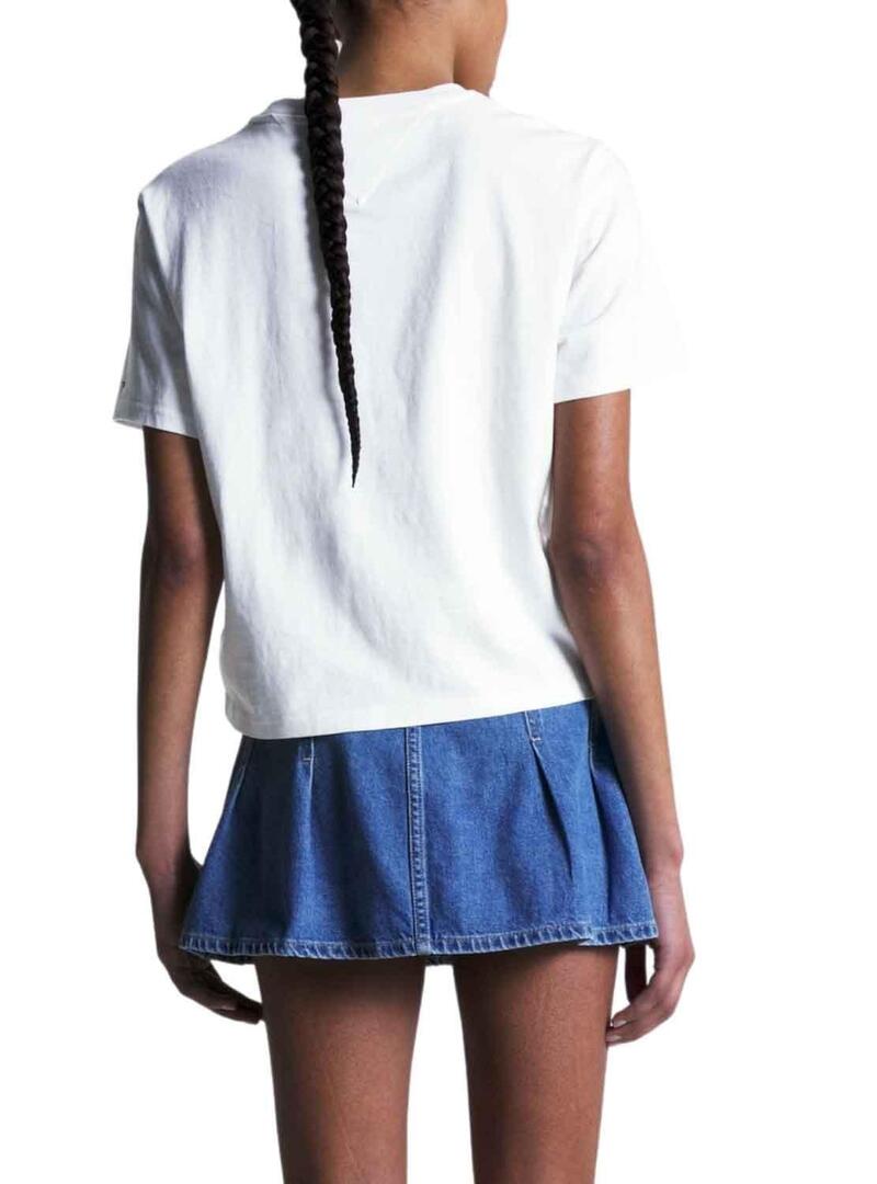 T-Shirt Tommy Jeans Classic Luxe 2 Bianco Donna