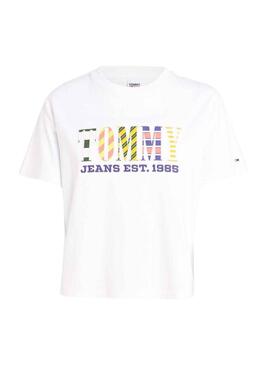 T-Shirt Tommy Jeans Classic Luxe 2 Bianco Donna