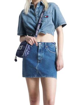 Gonna Tommy Jeans Mini Izzie Denim per Donna