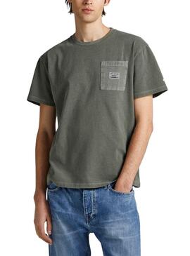 T-Shirt Pepe Jeans Oxford Verde per Uomo