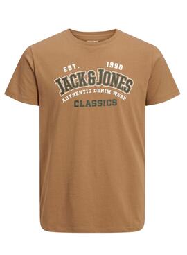 T-Shirt Jack & Jones Marrone per Uomo