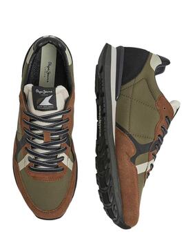 Sneakers Pepe Jeans Print Marrone per Uomo