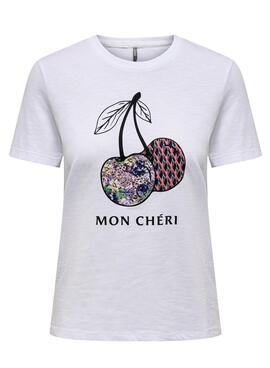 T-Shirt Only Philine Bianco Mon Chéri per Donna