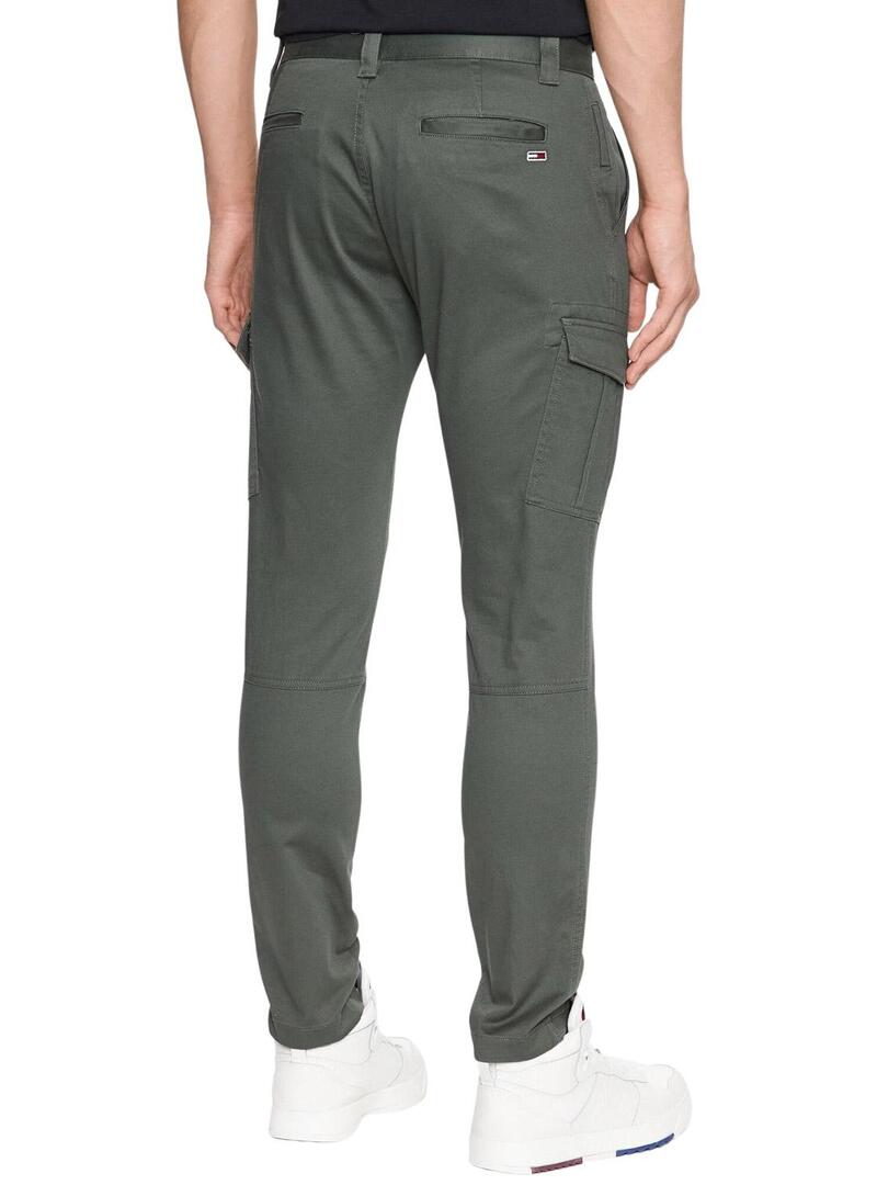 Pantaloni Tommy Jeans Scanton Cargo Verde Uomo