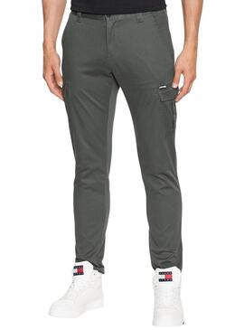 Pantaloni Tommy Jeans Scanton Cargo Verde Uomo