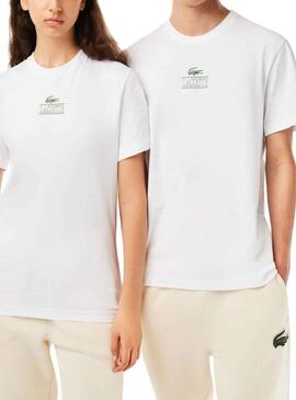 T-Shirt Lacoste Effetto 3D Bianco Uomo Donna