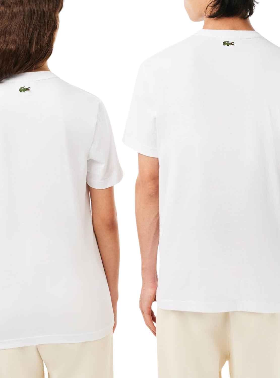 T-Shirt Lacoste Effetto 3D Bianco Uomo Donna