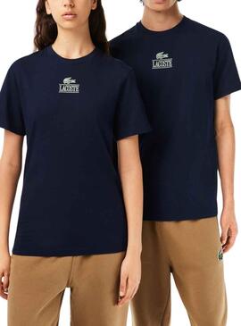T-Shirt Lacoste Effetto 3D Blu Navy Uomo Donna