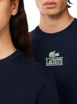 T-Shirt Lacoste Effetto 3D Blu Navy Uomo Donna