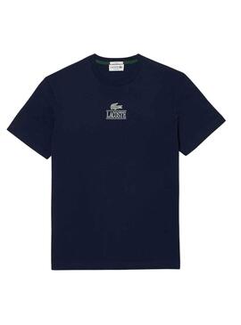 T-Shirt Lacoste Effetto 3D Blu Navy Uomo Donna