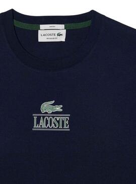 T-Shirt Lacoste Effetto 3D Blu Navy Uomo Donna